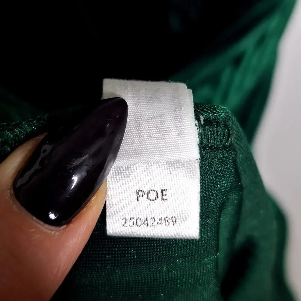 Velvet Smocked Maxi Dress 24W 3X Emerald Full Sweep Fall 40s Retro Pinup Fashion